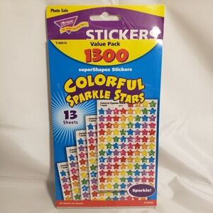 Trend Sparkle Variety Pack Star Stickers - 1300 Star - Paper - Assorted (T46910)